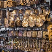 Local vendor at Khan El Khalili Bazaar in Cairo