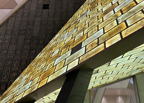 Exterior view of the Grand Egyptian Museum near Giza Plateau