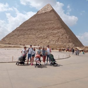 Group photo at the Pyramids
